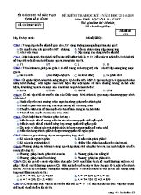Đề kiểm tra học kỳ I năm học 2014-2015 tỉnh Đăk Nông môn Sinh học lớp 12 - GDPT